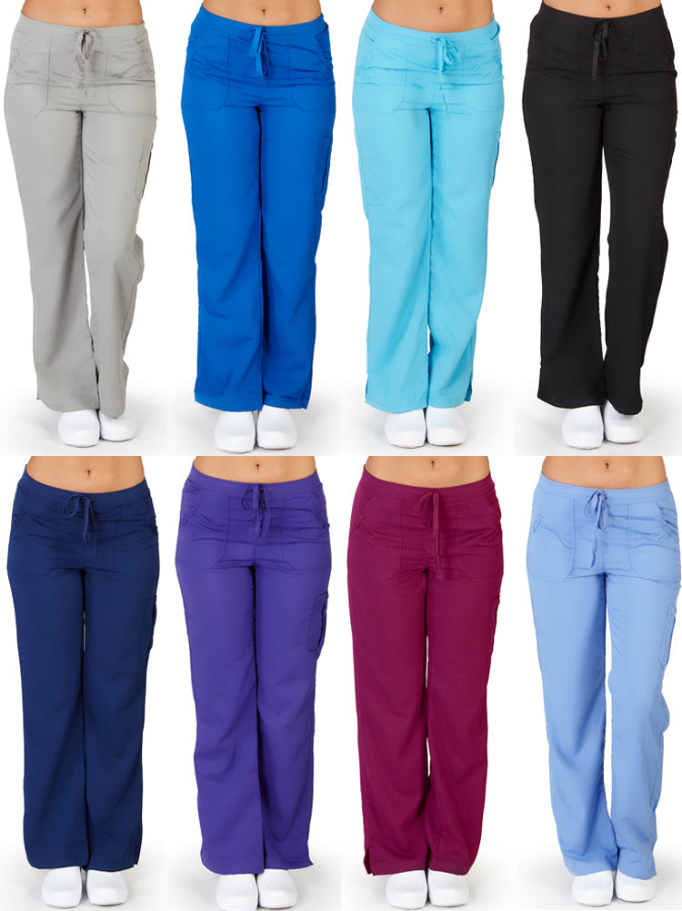 Ultra Soft Medical Nurse Uniform Womens Junior Fit Cargo Pocket Scrub Pant